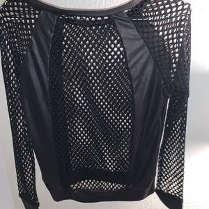 Fish net long sleeve blouse